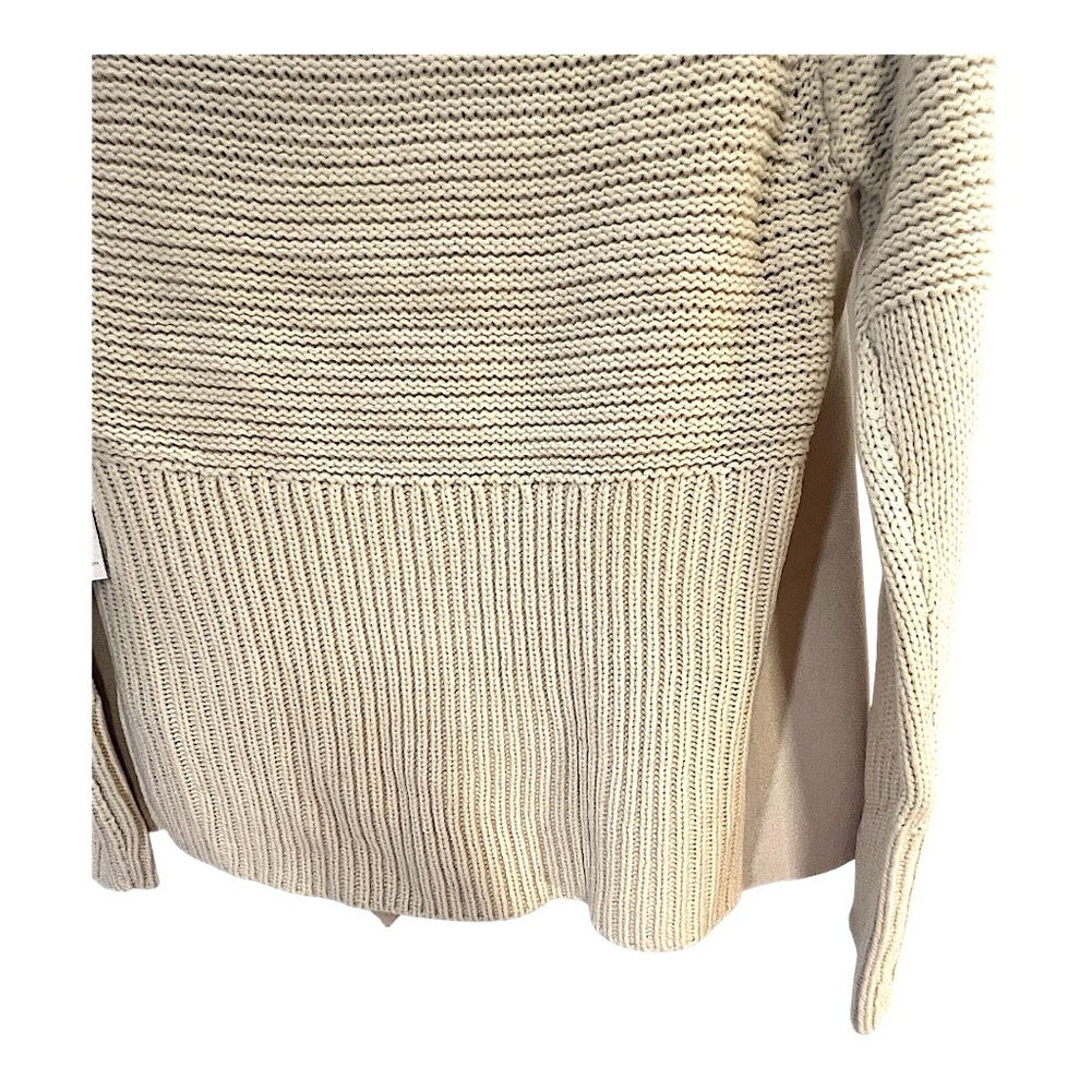 LOVE TOKEN Faux Suede Open Cream Sweater/Cardigan in knitted design NWT SZ MED - Picture 13 of 16